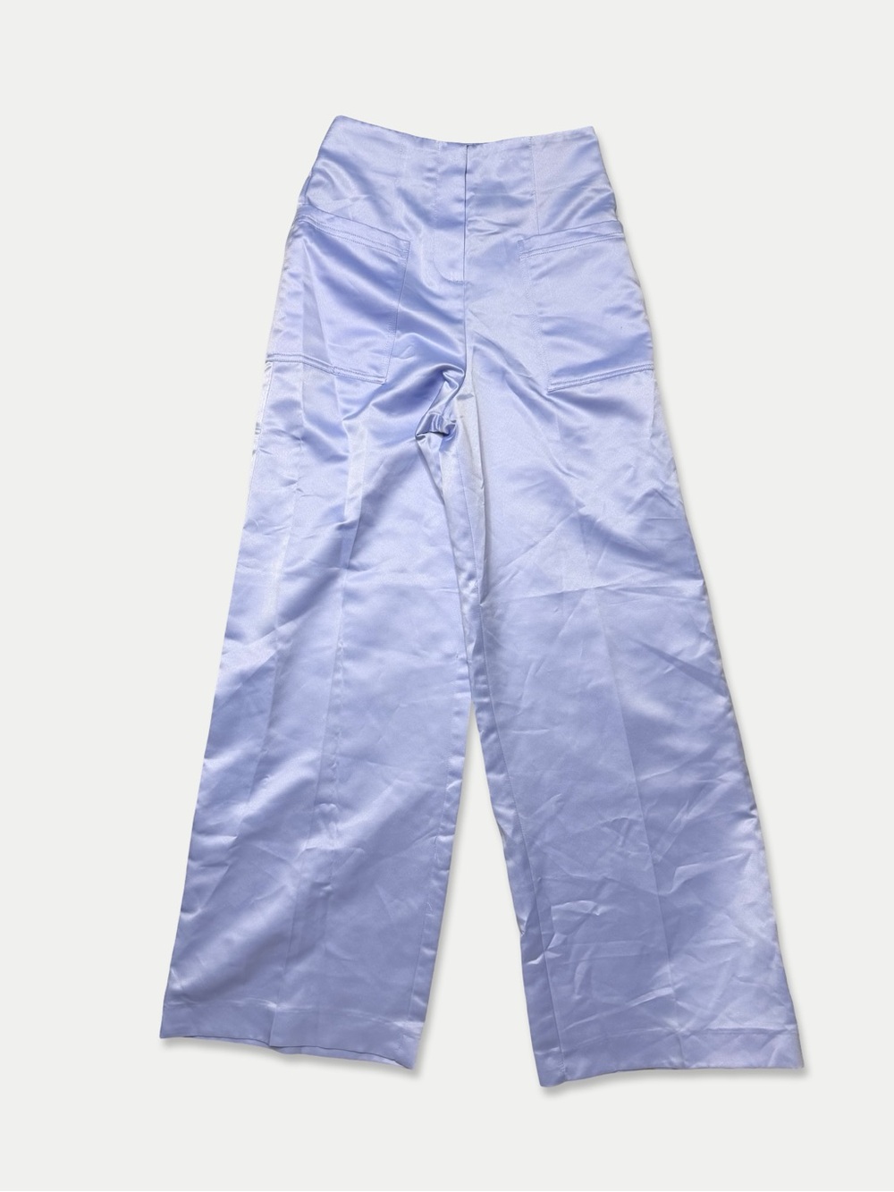 Zara Lavender Satin High Waist Wide Leg Pants XS NWT